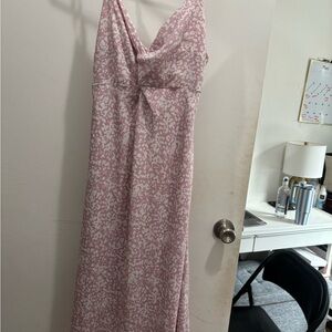 Abercrombie Pink and White Patterned midi Dress
